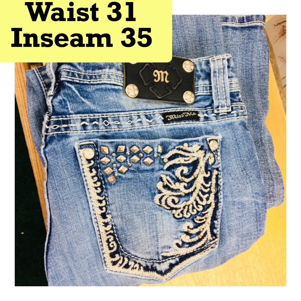 Miss Me 31 waist jeans long 35 inseam length
